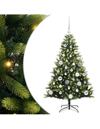 Albero di Natale Artificiale Pieghevole 150 LED Verde 120 cm