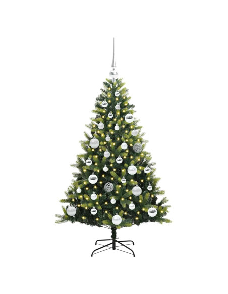 Albero di Natale Artificiale Pieghevole 150 LED Verde 120 cm