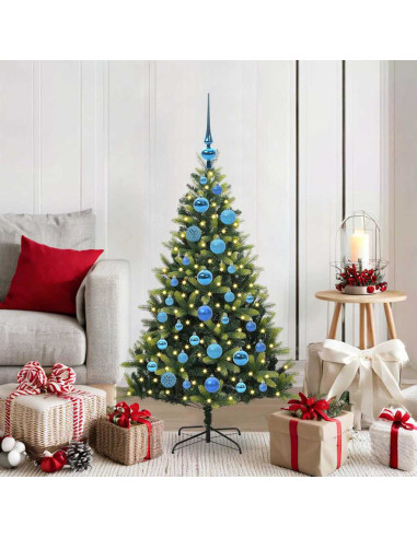 Albero di Natale Artificiale Pieghevole 150 LED Verde 120 cm