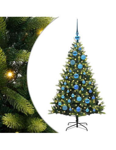 Albero di Natale Artificiale Pieghevole 150 LED Verde 120 cm