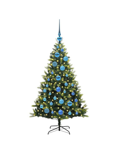 Albero di Natale Artificiale Pieghevole 150 LED Verde 120 cm