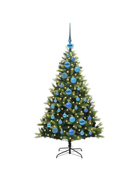 Albero di Natale Artificiale Pieghevole 150 LED Verde 120 cm