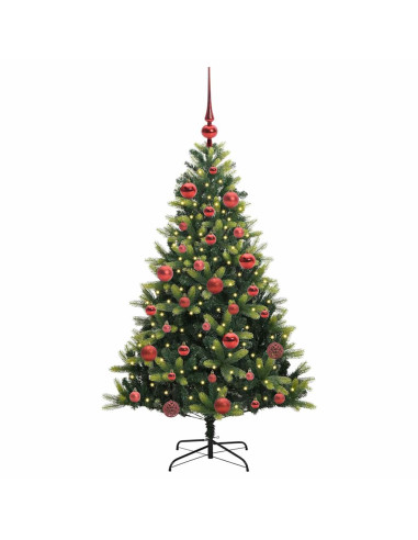 Albero di Natale Artificiale Pieghevole 150 LED Verde 150 cm