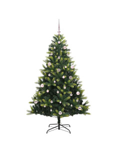 Albero di Natale Artificiale Pieghevole 150 LED Verde 150 cm 2
