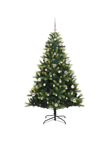 Albero di Natale Artificiale Pieghevole 150 LED Verde 150 cm