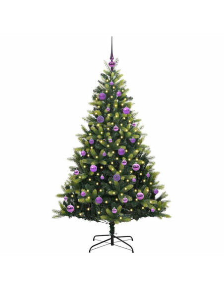 Albero di Natale Artificiale Pieghevole 150 LED 150 cm PVC e PE
