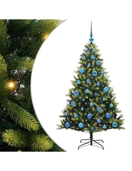 Albero di Natale Artificiale Pieghevole 150 LED Verde 150 cm