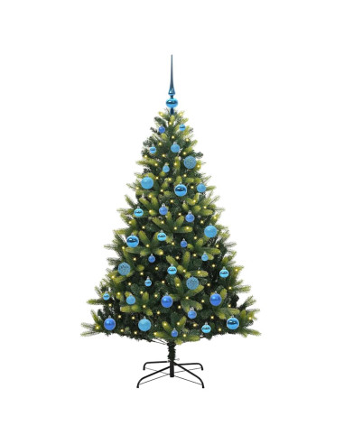 Albero di Natale Artificiale Pieghevole 150 LED Verde 150 cm