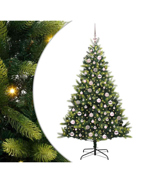 Albero di Natale Artificiale a Cerniera 300 LEDs Verde 180 cm