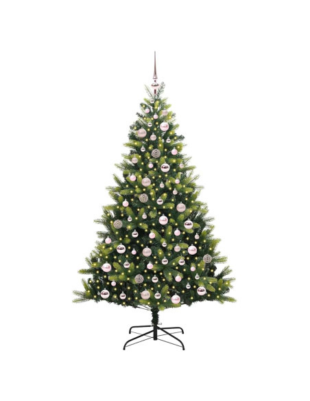 Albero di Natale Artificiale a Cerniera 300 LEDs Verde 180 cm