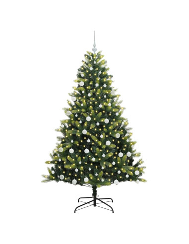 Albero di Natale Artificiale con Cerniera 300 LED Verde 180 cm