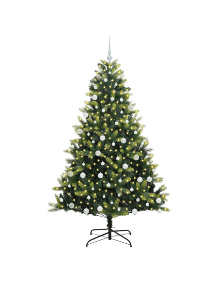 Albero di Natale Artificiale con Cerniera 300 LED Verde 180 cm