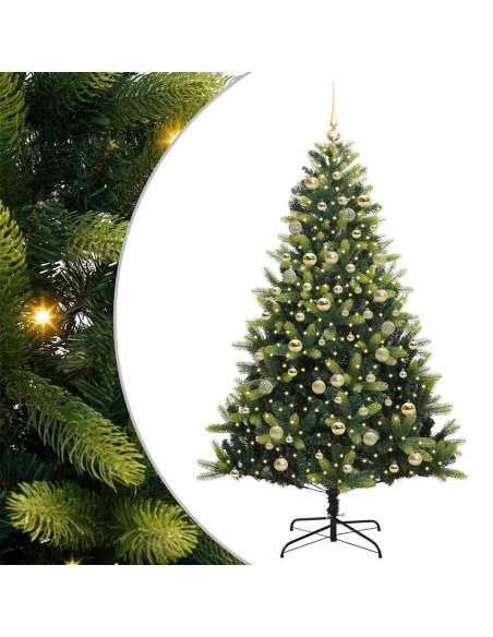 Albero di Natale Artificiale a Cerniera con 300 LED Verde