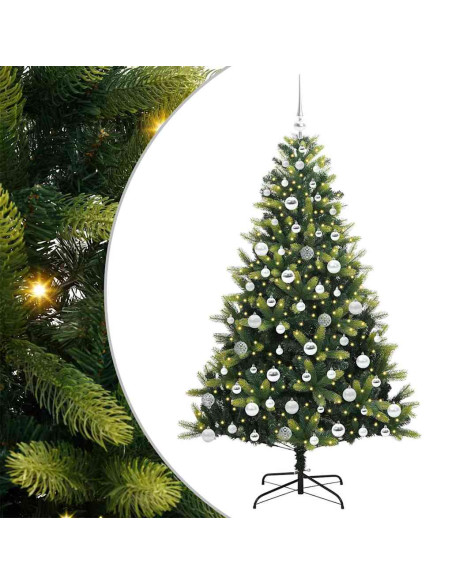 Albero di Natale Artificiale Pieghevole con 300 LED 180 cm