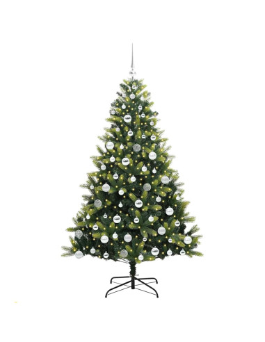 Albero di Natale Artificiale Pieghevole con 300 LED 180 cm