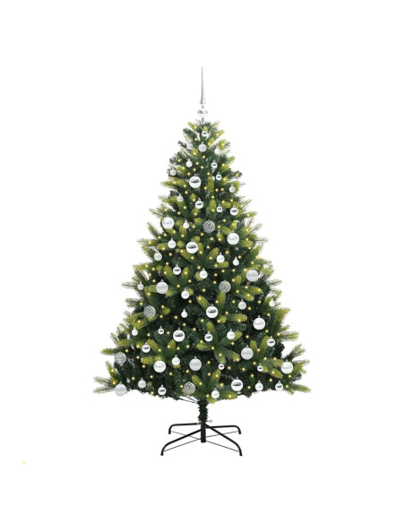 Albero di Natale Artificiale Pieghevole con 300 LED 180 cm