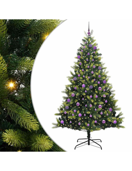 Albero di Natale Artificiale Pieghevole con 300 LED 180 cm