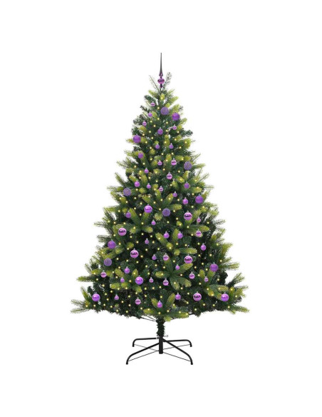 Albero di Natale Artificiale Pieghevole con 300 LED 180 cm