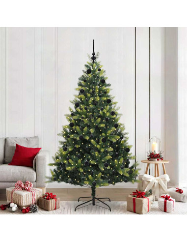 Albero di Natale Artificiale Pieghevole 300 LEDs 210 cm