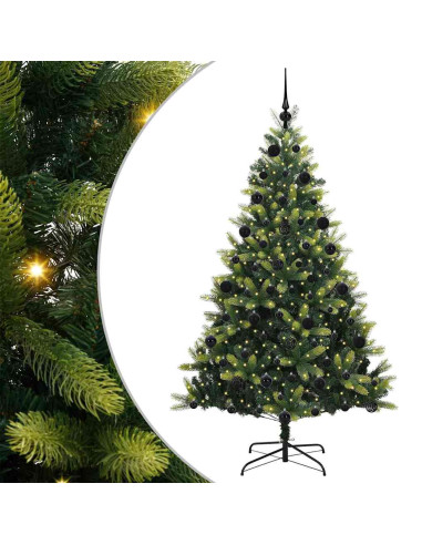Albero di Natale Artificiale Pieghevole 300 LEDs 210 cm