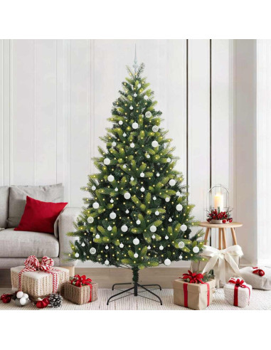 Albero di Natale Artificiale Pieghevole con 300 LED 210 cm