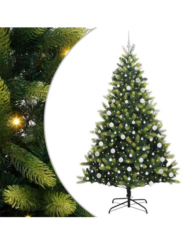 Albero di Natale Artificiale Pieghevole con 300 LED 210 cm