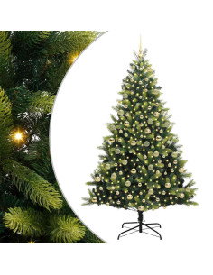 Albero di Natale Artificiale a Cerniera con 300 LED Verde 2
