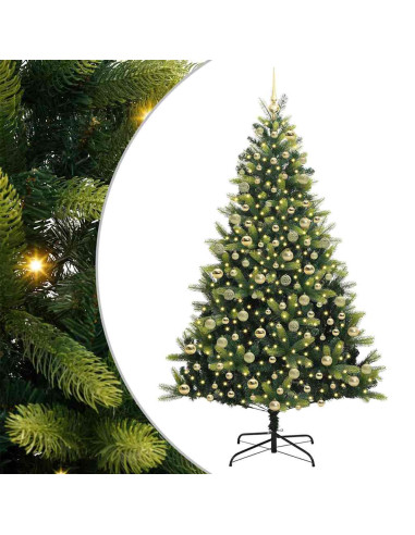 Albero di Natale Artificiale a Cerniera con 300 LED Verde