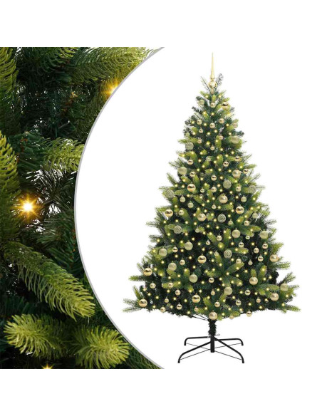 Albero di Natale Artificiale a Cerniera con 300 LED Verde