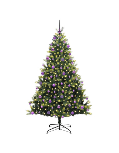 Albero di Natale Artificiale Ad Incastro con 300 LED 210 cm