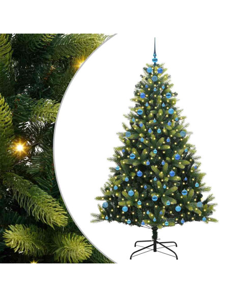 Albero di Natale Artificiale Pieghevole con 300 LED 210 cm