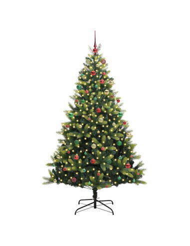 Albero di Natale Artificiale Pieghevole 300 LED Verde 210 cm
