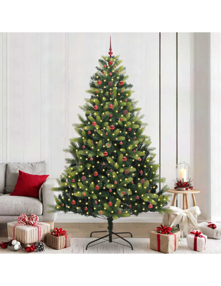 Albero di Natale Artificiale a Cerniera 300 LED Verde 240 cm