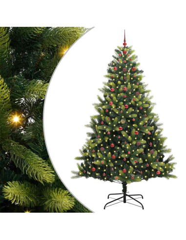 Albero di Natale Artificiale a Cerniera 300 LED Verde 240 cm