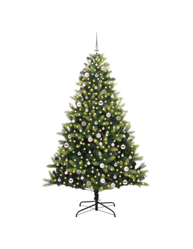 Albero di Natale Artificiale a Cerniera 300 LED Verde 240 cm