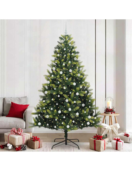 Albero di Natale Artificiale Pieghevole 300 LEDs Verde 240 cm