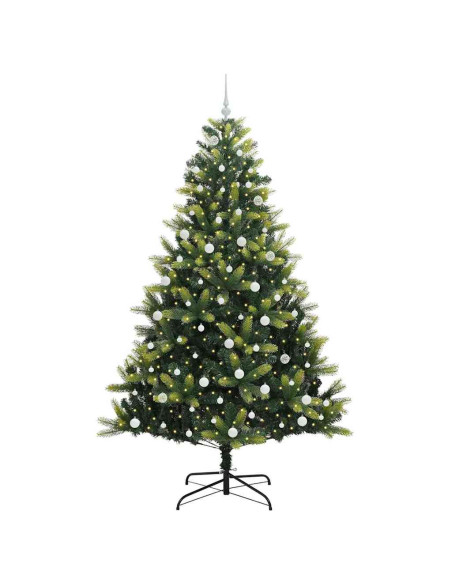 Albero di Natale Artificiale Pieghevole 300 LEDs Verde 240 cm