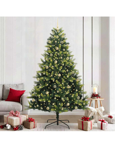 Albero di Natale Artificiale Pieghevole con 300 LED 240 cm
