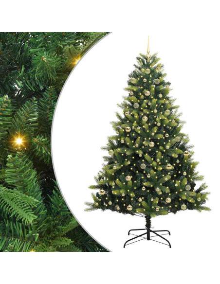 Albero di Natale Artificiale a Cerniera con 300 LED 240 cm
