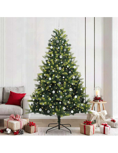 Albero di Natale Artificiale a Cerniera 300 LEDs Verde 240 cm
