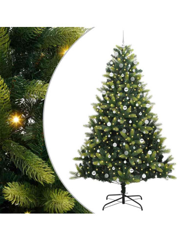 Albero di Natale Artificiale a Cerniera 300 LEDs Verde 240 cm