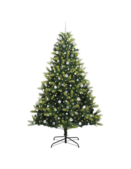 Albero di Natale Artificiale a Cerniera 300 LEDs Verde 240 cm