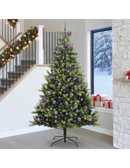 Albero di Natale Artificiale con Cerniera 300 LED Verde 240 cm