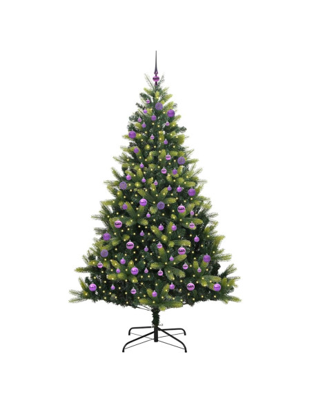 Albero di Natale Artificiale con Cerniera 300 LED Verde 240 cm