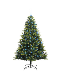 Albero di Natale artificiale a cerniera 300 LED Verde 240 cm 2