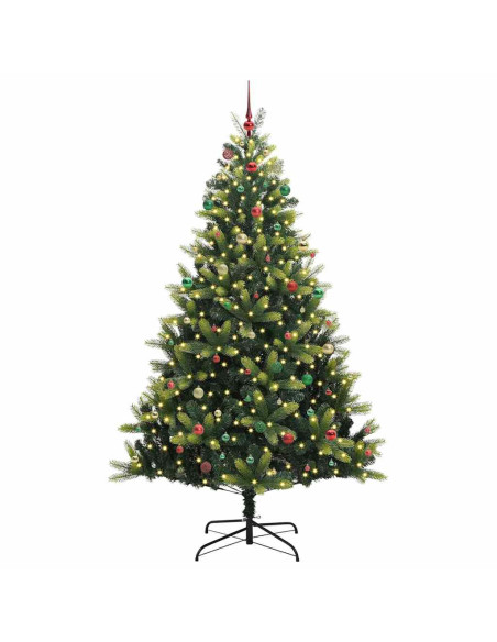 Albero di Natale Artificiale a Cerniera 300 LED Verde 240 cm