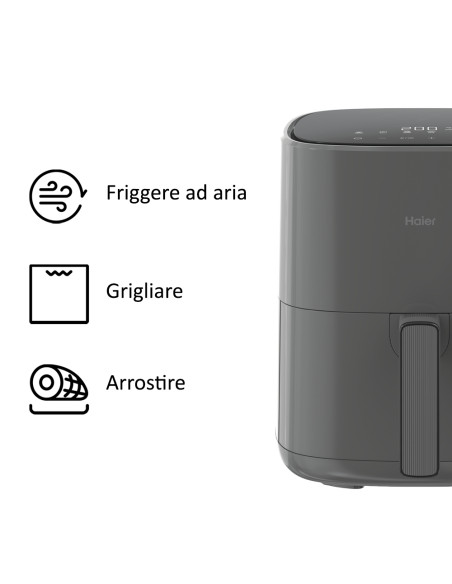 Haier HAF5P 011 Singolo 5 L Indipendente 1500 W Friggitrice ad aria calda Nero