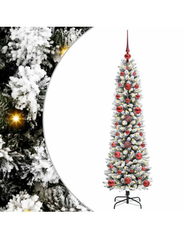 Albero di Natale artificiale con 150 LED Verde e bianco 120 cm