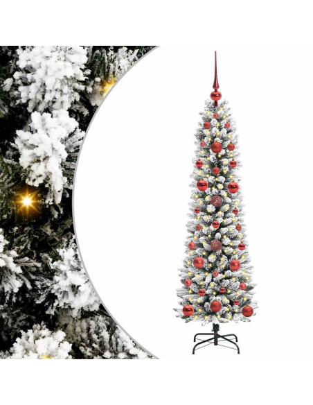 Albero di Natale artificiale con 150 LED Verde e bianco 120 cm