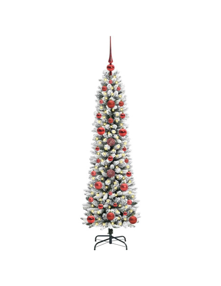 Albero di Natale artificiale con 150 LED Verde e bianco 120 cm